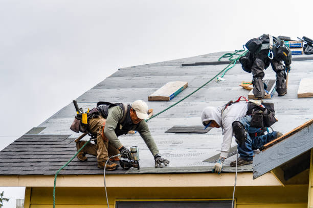 Professional Gutter Installation technician working in Bremen, OH